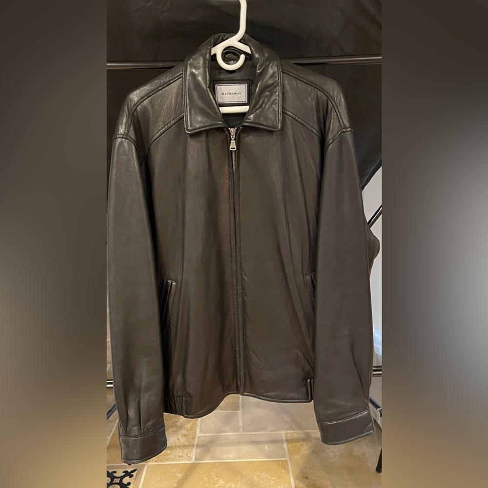 Hathaway Leather Zip Jacket Like New